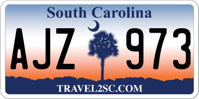SC license plate AJZ973