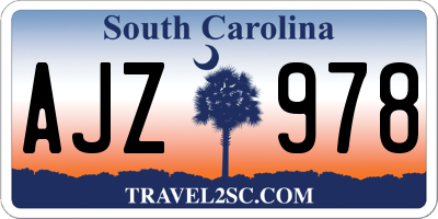 SC license plate AJZ978