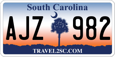 SC license plate AJZ982
