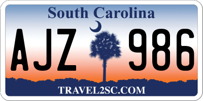 SC license plate AJZ986