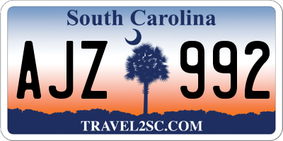 SC license plate AJZ992
