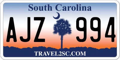 SC license plate AJZ994