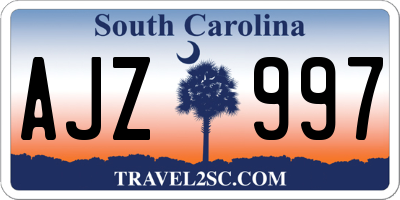 SC license plate AJZ997