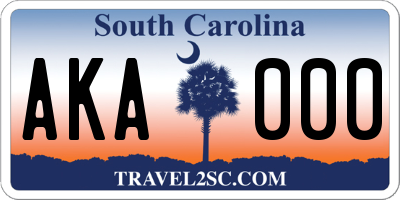 SC license plate AKA000