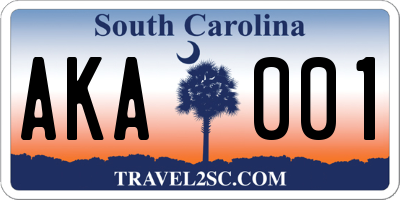 SC license plate AKA001