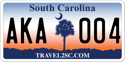 SC license plate AKA004