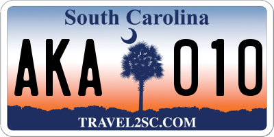 SC license plate AKA010