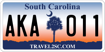 SC license plate AKA011