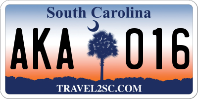 SC license plate AKA016