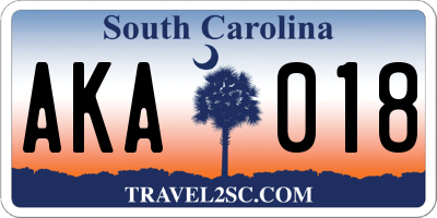 SC license plate AKA018