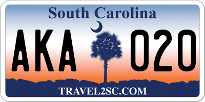 SC license plate AKA020