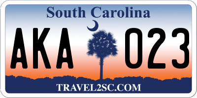 SC license plate AKA023