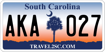 SC license plate AKA027