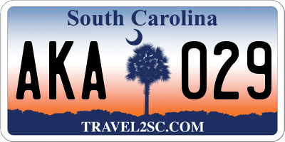 SC license plate AKA029