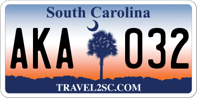 SC license plate AKA032