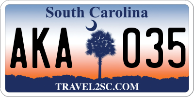SC license plate AKA035