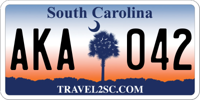 SC license plate AKA042