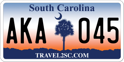 SC license plate AKA045