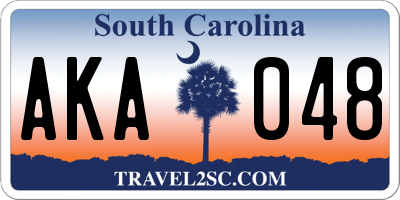 SC license plate AKA048