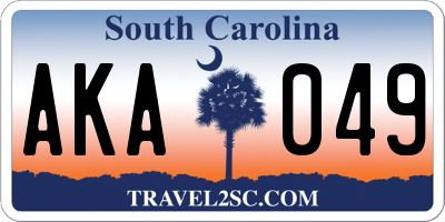 SC license plate AKA049