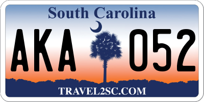 SC license plate AKA052