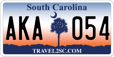 SC license plate AKA054