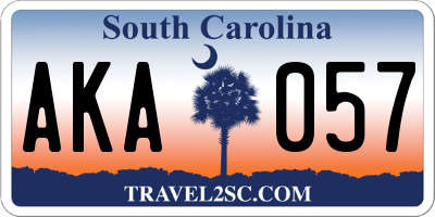SC license plate AKA057