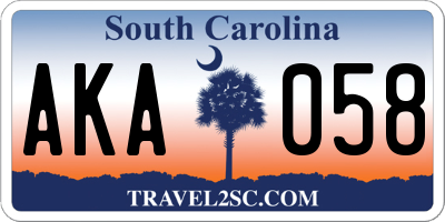SC license plate AKA058