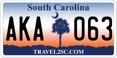 SC license plate AKA063