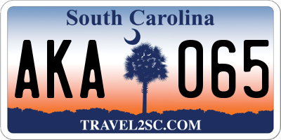 SC license plate AKA065