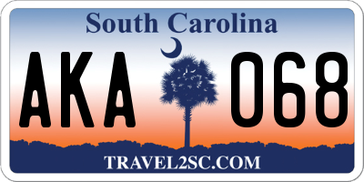 SC license plate AKA068