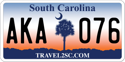 SC license plate AKA076