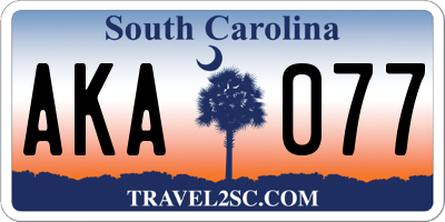 SC license plate AKA077
