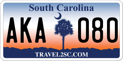 SC license plate AKA080