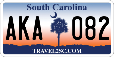 SC license plate AKA082