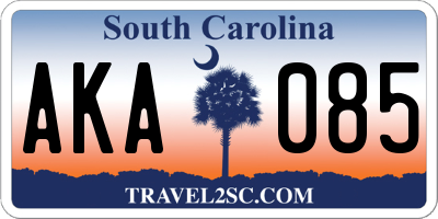 SC license plate AKA085