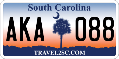 SC license plate AKA088