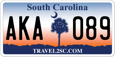 SC license plate AKA089