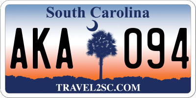 SC license plate AKA094