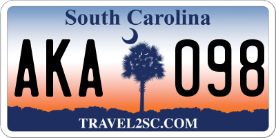 SC license plate AKA098