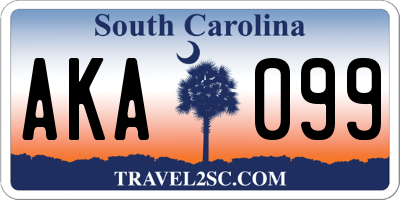 SC license plate AKA099