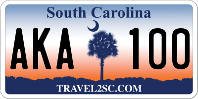 SC license plate AKA100