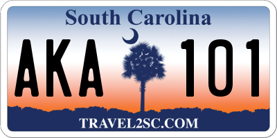 SC license plate AKA101