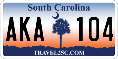 SC license plate AKA104