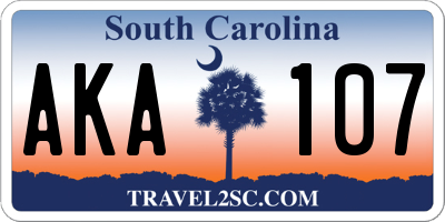 SC license plate AKA107
