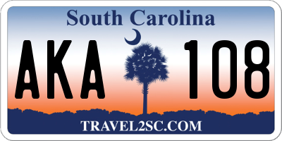 SC license plate AKA108