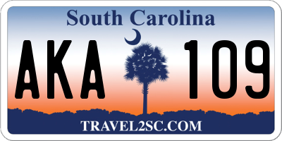 SC license plate AKA109