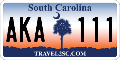 SC license plate AKA111