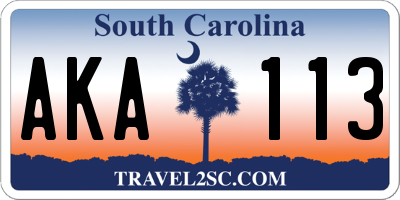 SC license plate AKA113