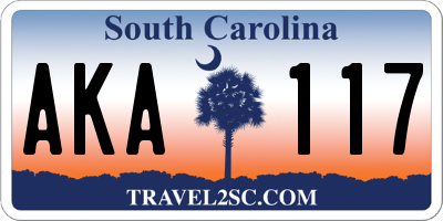 SC license plate AKA117